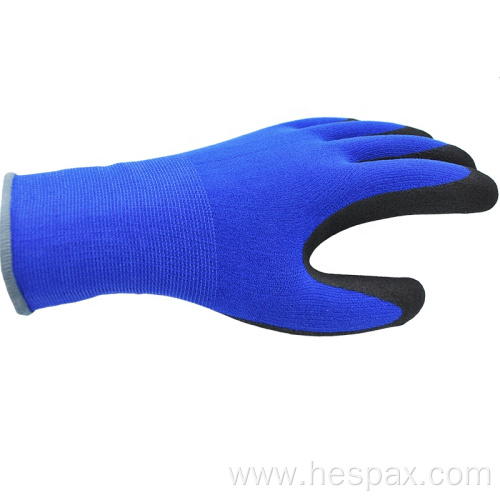 Hespax Mechanic Blue Sandy Nitrile Work construction Gloves